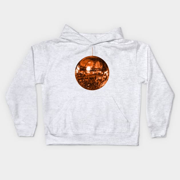 Dazzling Orange Disco Ball Kids Hoodie by Art by Deborah Camp